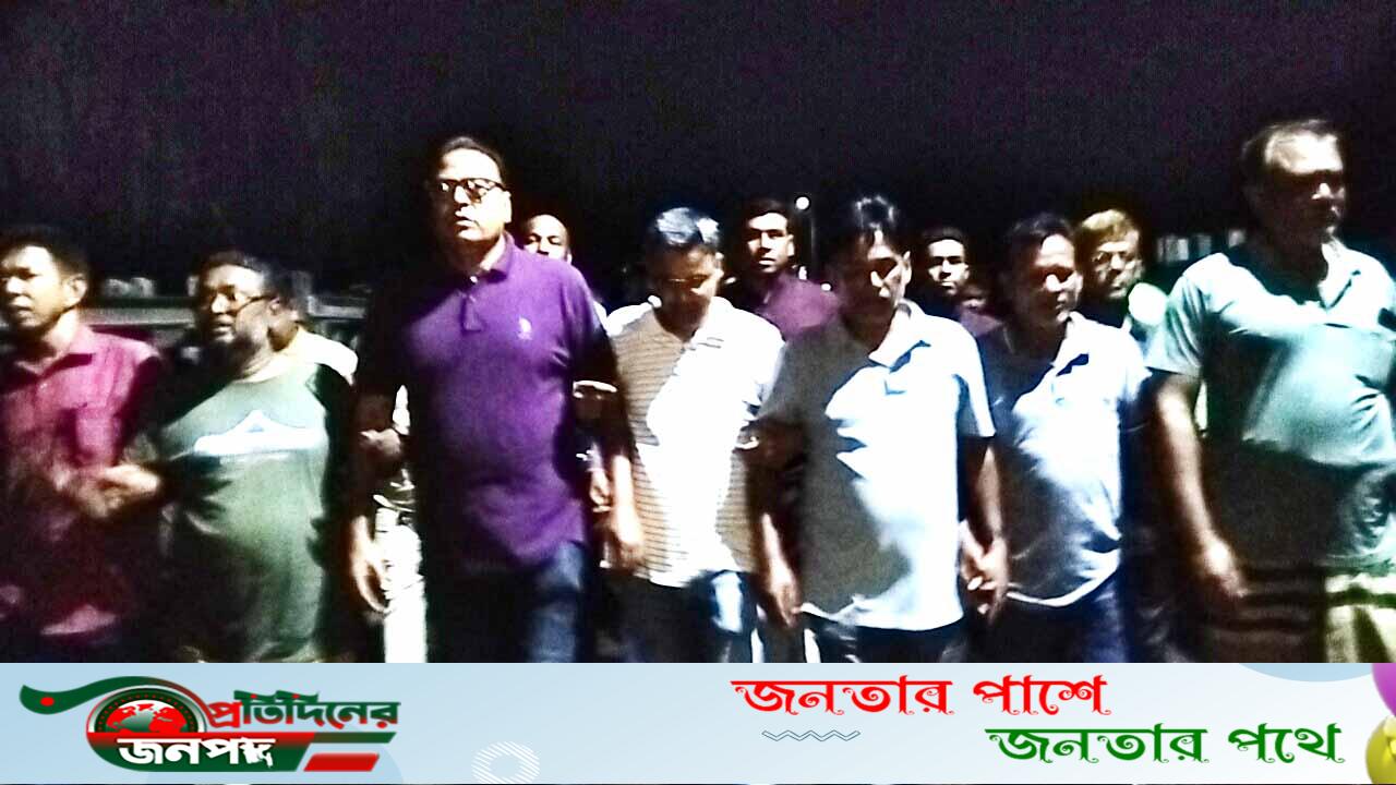 মাসুদ খন্দকারের ওপর হামলার প্রতিবাদে ভাঙ্গুড়ায় বিক্ষোভ মিছিল